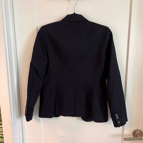 J.Crew Superfine Cotton Two Button Navy Blazer Size 0 - Picture 2 of 7